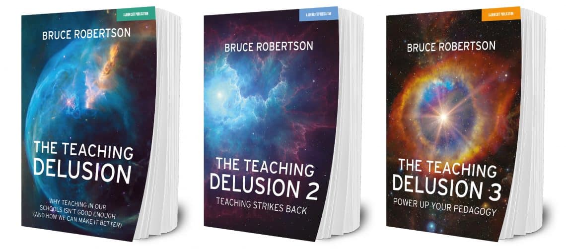 Copies of the books by Bruce Robertson, The Teaching Delusion.